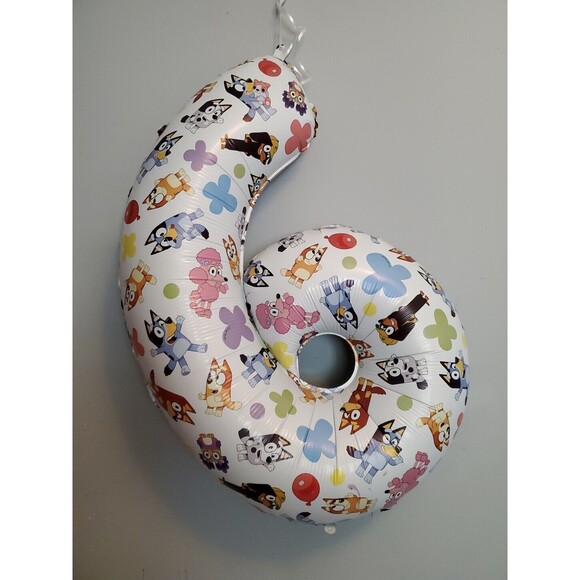 Bluey 26 Inch Number 6 Birthday Blow Up Foil Balloon New In Package - Picture 6 of 6